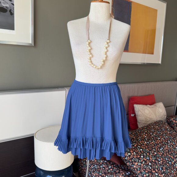 - Banana Republic Tiered Electric Pleated Skirt Royal Blue Flowy US 4 - 1H2785 - Picture 6 of 9